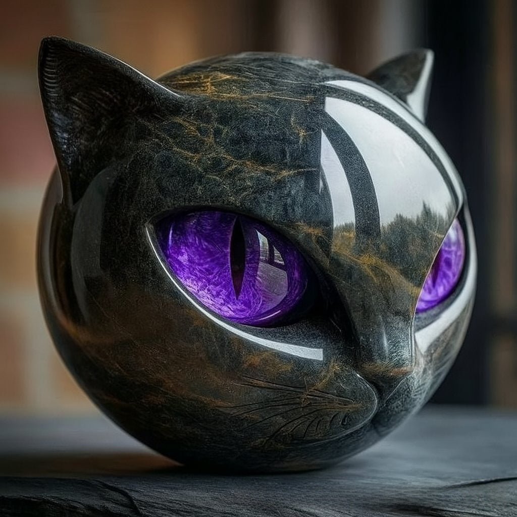Luxury Black Cat Figurine Home Decor