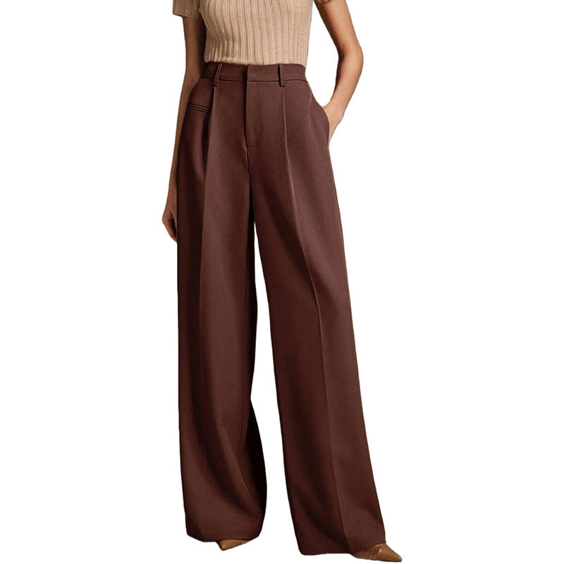 Womens High Waist Wide Leg Trousers